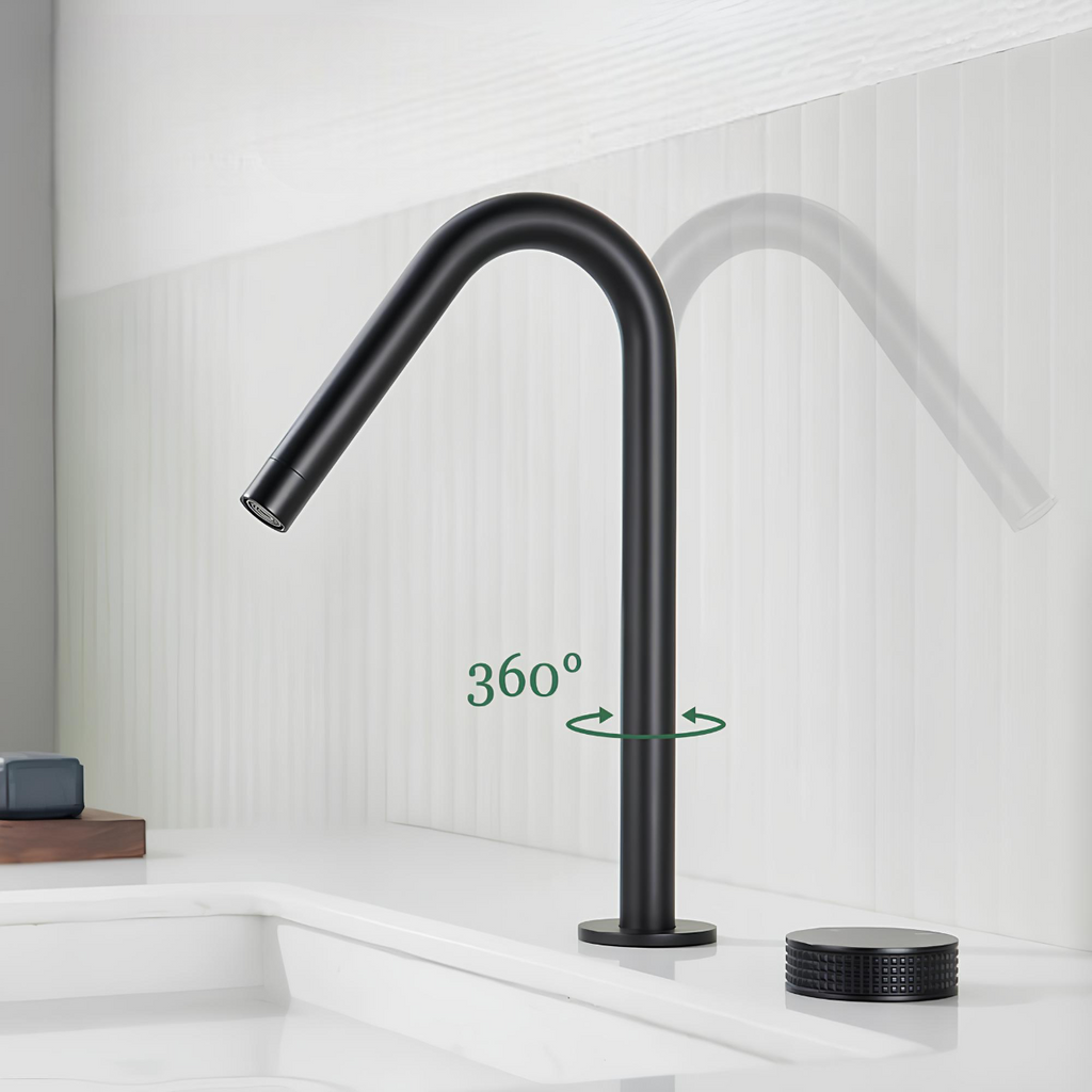 Robinet lavabo - design minimaliste - Noir Mat