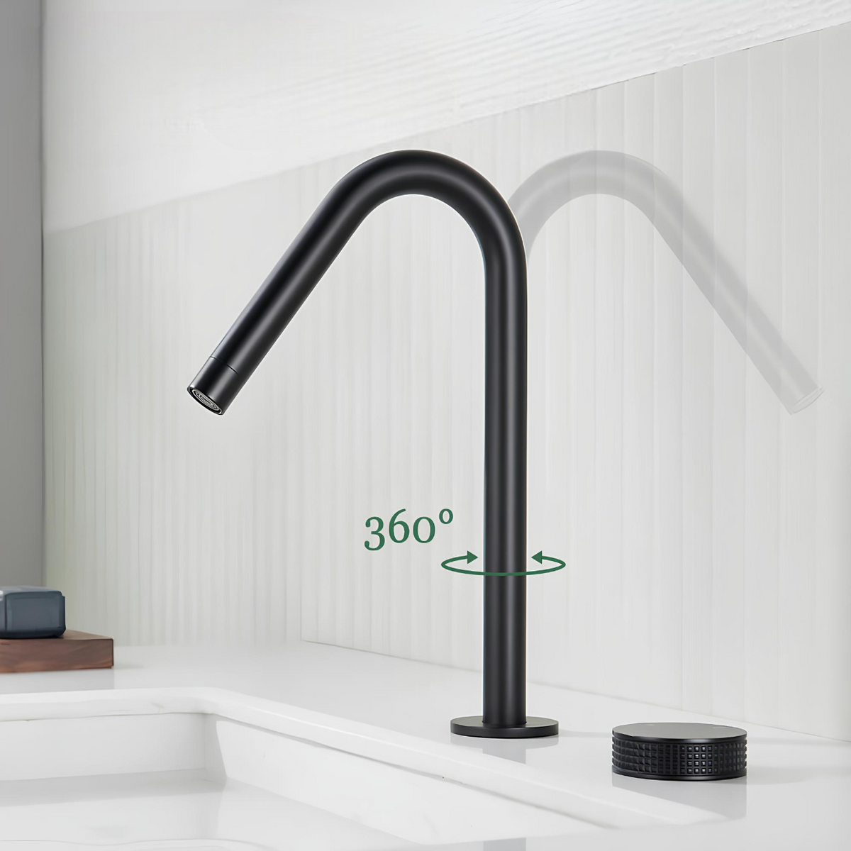 Robinet lavabo - design minimaliste - Noir Mat