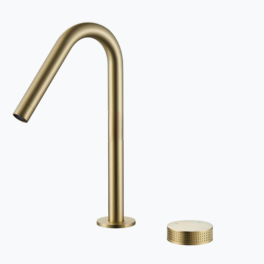 Robinet lavabo - design minimaliste - Gris Métallisé