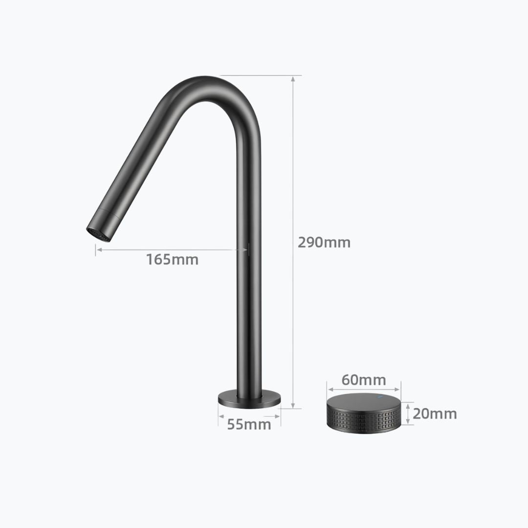 Robinet lavabo - design minimaliste - Gris Métallisé