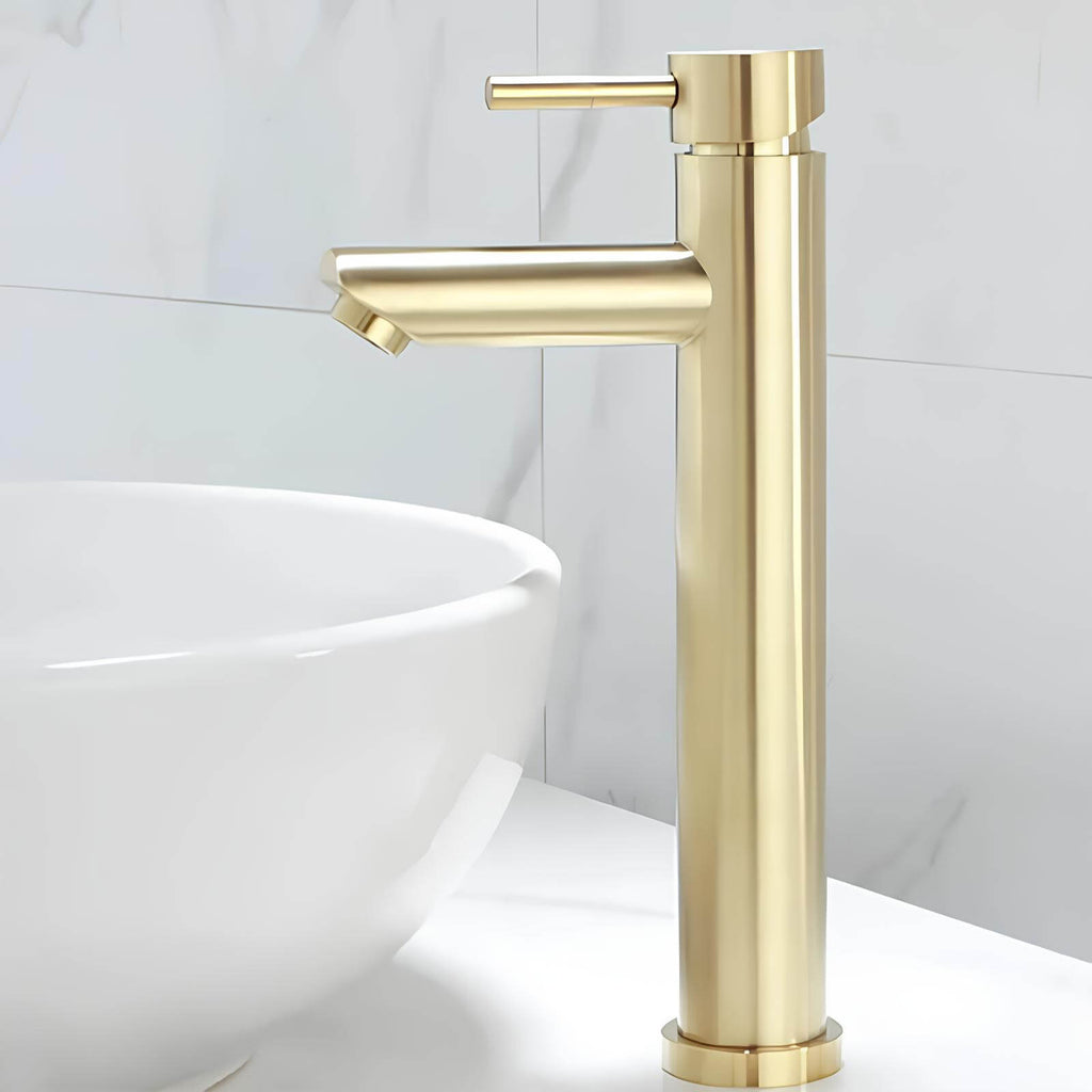 Robinet vasque doré contemporain - Rond