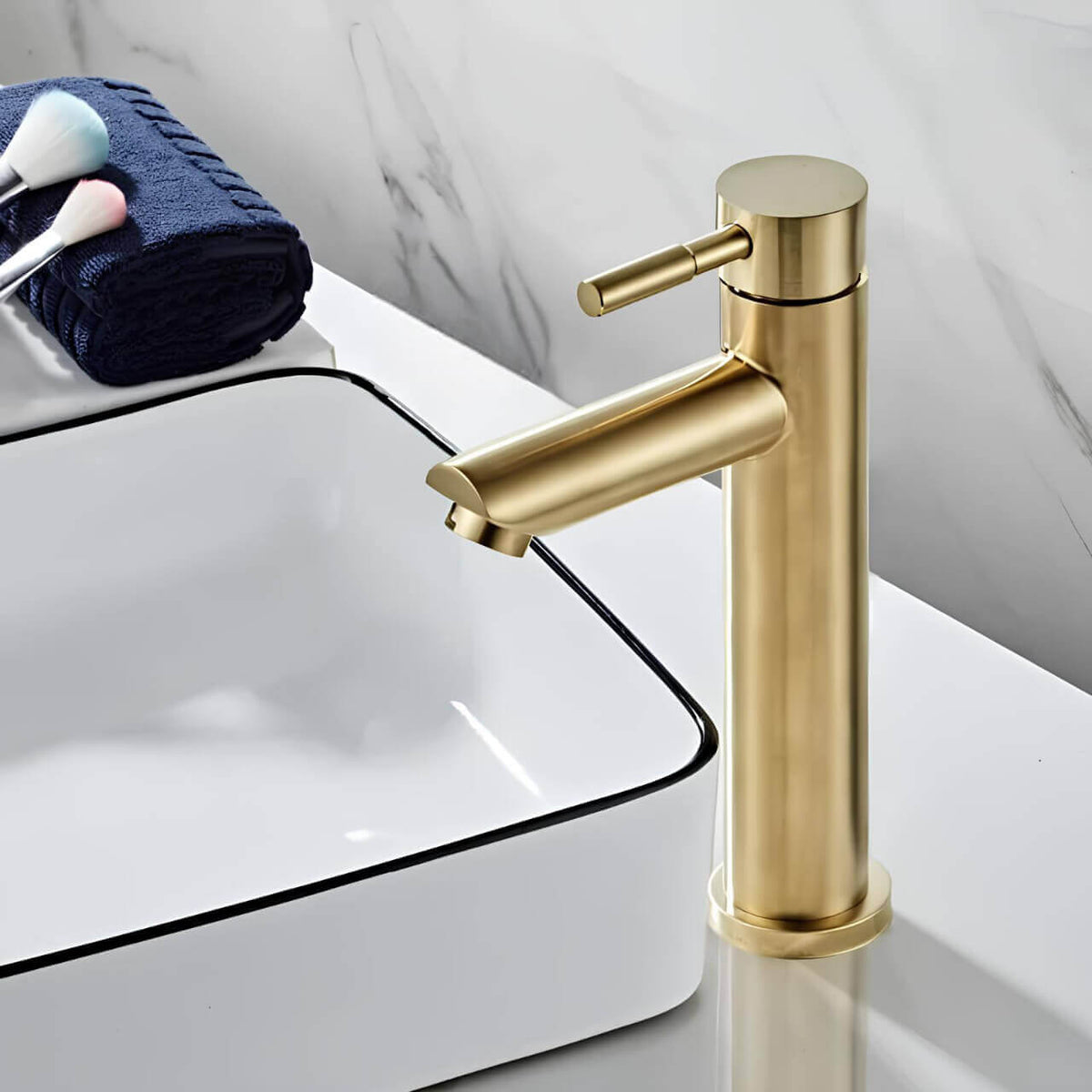 Robinet vasque doré contemporain - Rond
