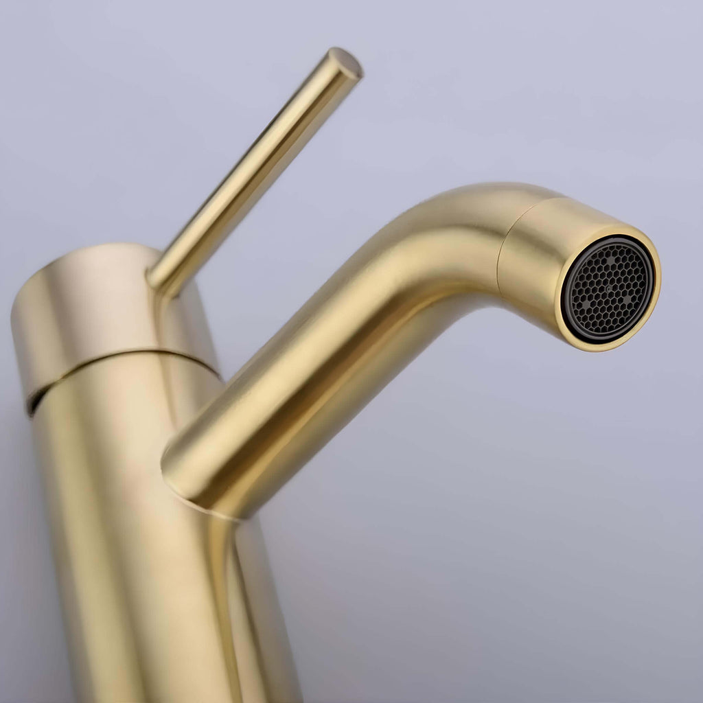 Robinet vasque doré contemporain - Rond