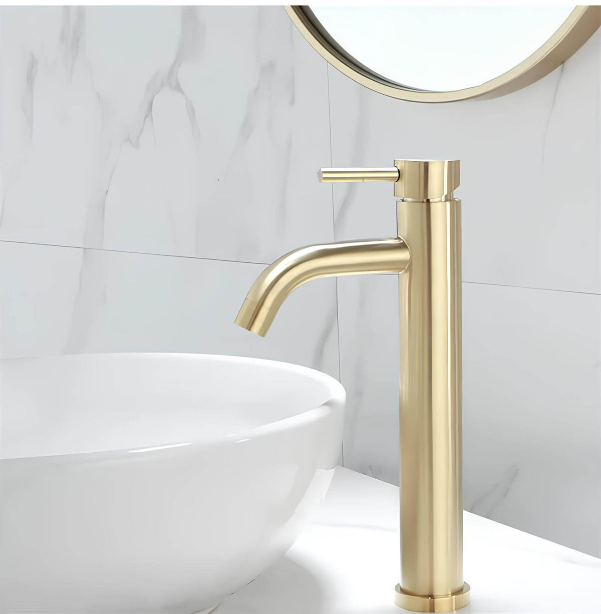 Robinet vasque doré contemporain - Rond