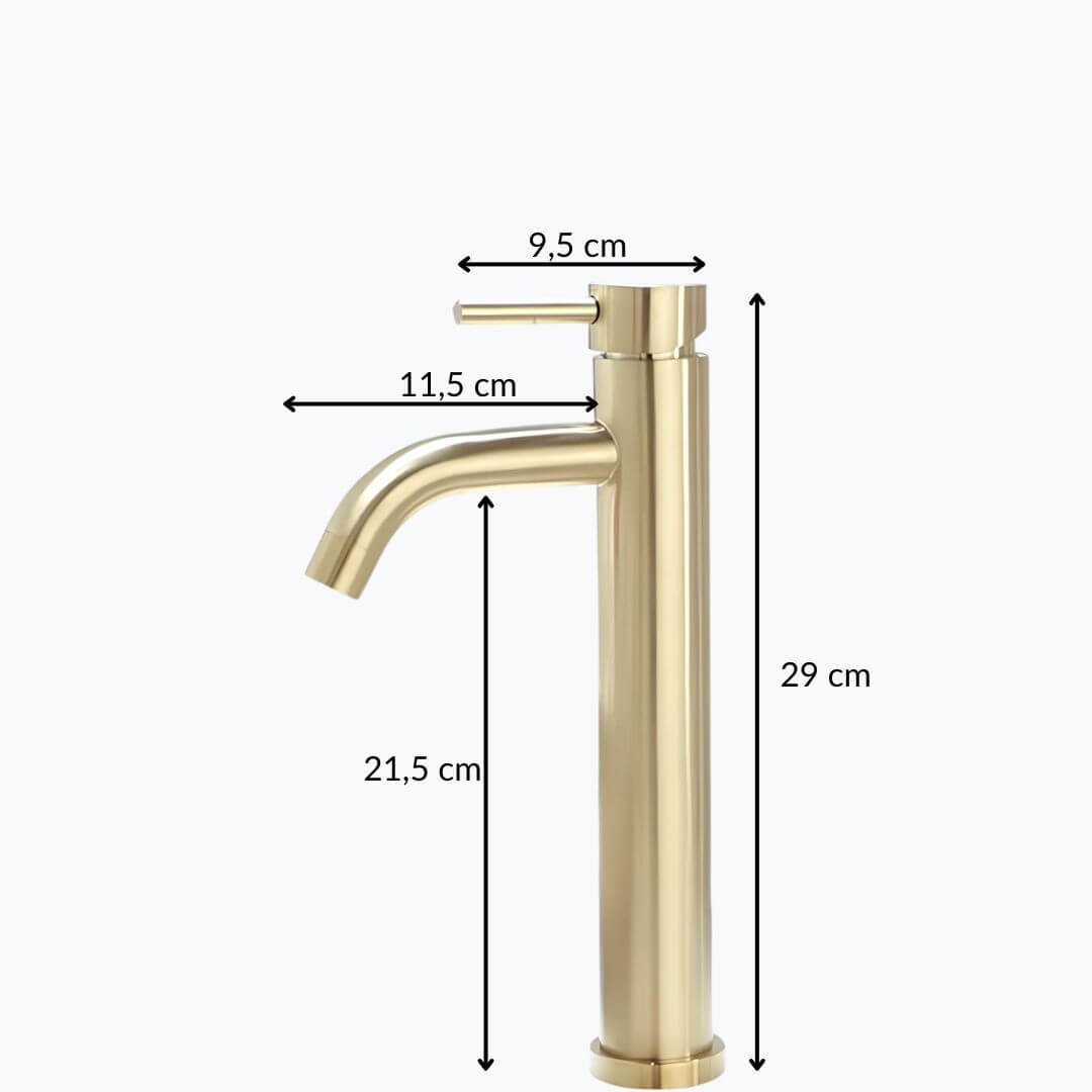 Robinet vasque doré contemporain - Rond