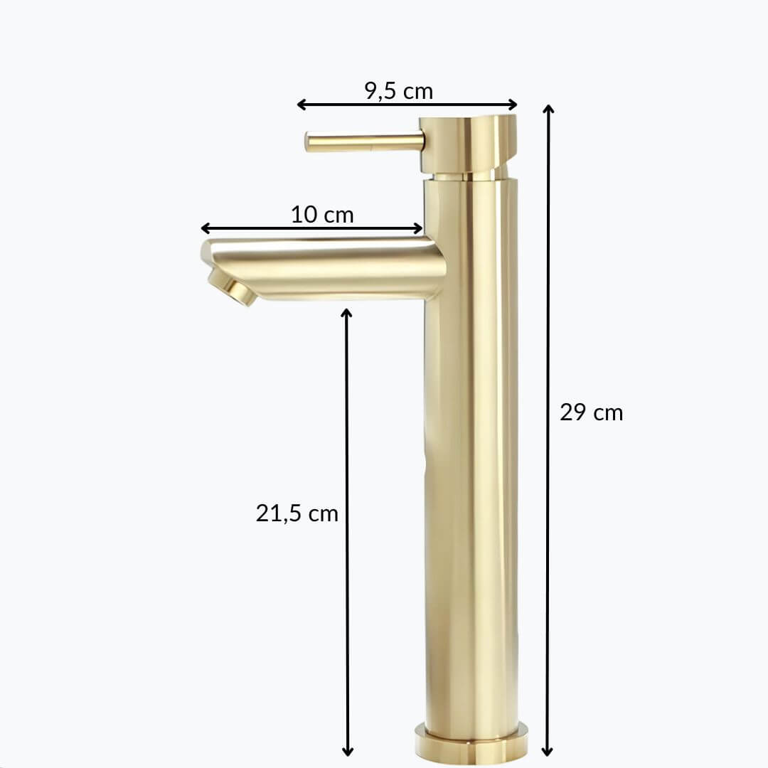 Robinet vasque doré contemporain - Rond