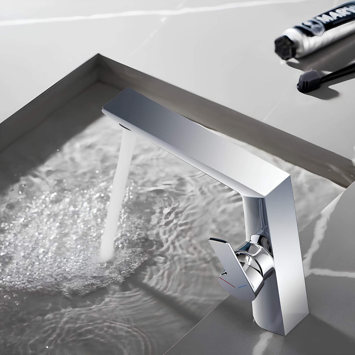 Robinet de lavabo élégant - Design moderne - Chrome