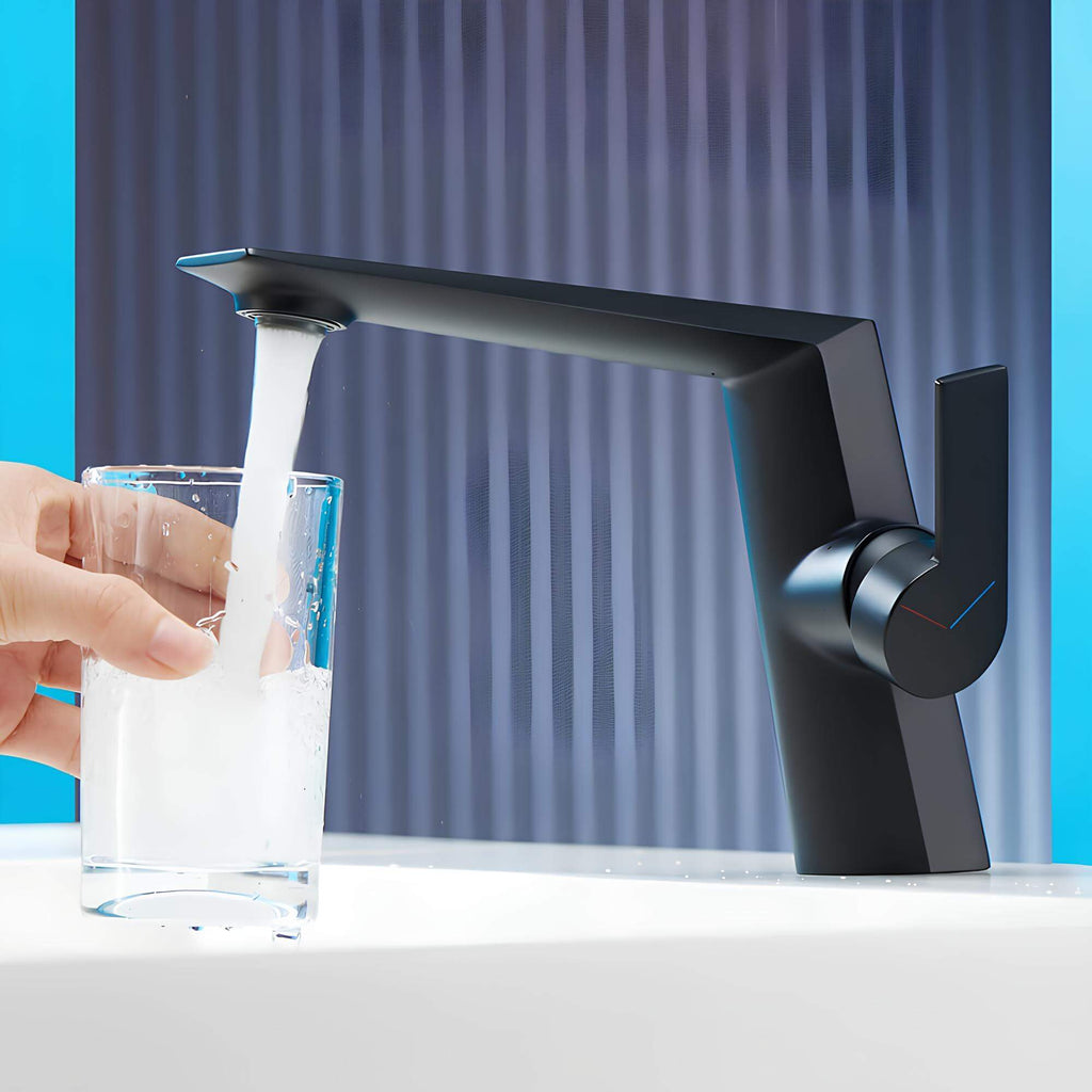 Robinet de lavabo élégant - Design moderne - Blanc