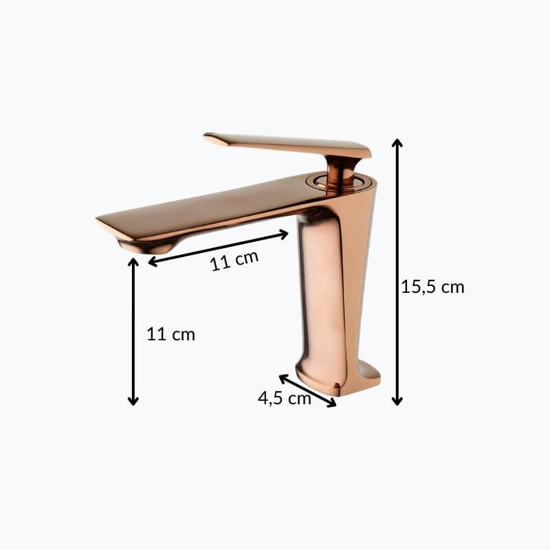 Robinet lavabo en laiton rose doré - mitigeur design - Or rose