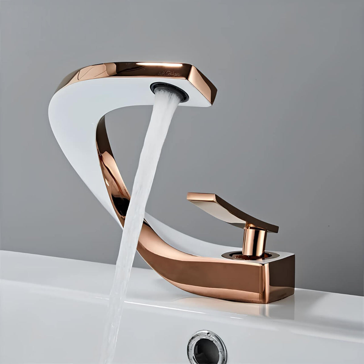 Robinet lavabo finition or rose - Or Rose