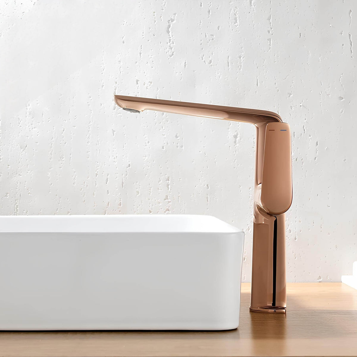 Robinet lavabo haut - mitigeur design à bec allongé - Chrome