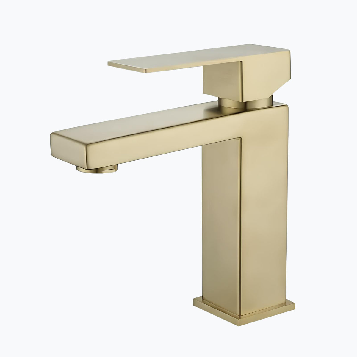 Robinet lavabo mitigeur en inox finition or brossé - Court