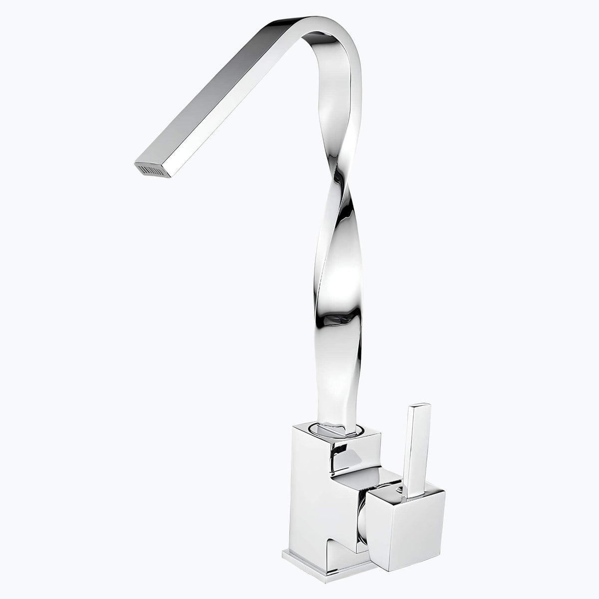 Robinet lavabo mitigeur en laiton - bec rotatif 360°, design contemporain - Or brossé