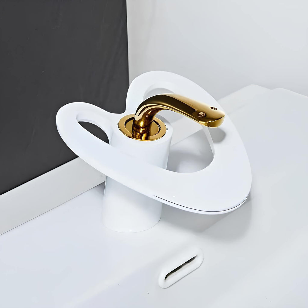 Robinet lavabo mitigeur en laiton - style contemporain silencieux - Gris brossé