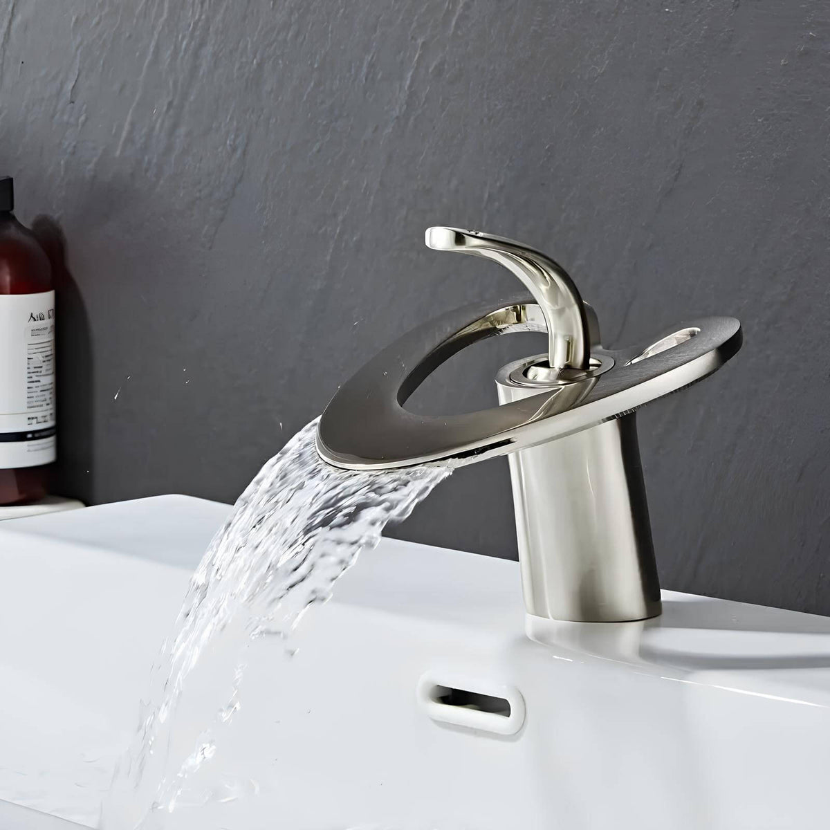Robinet lavabo mitigeur en laiton - style contemporain silencieux - Or rose