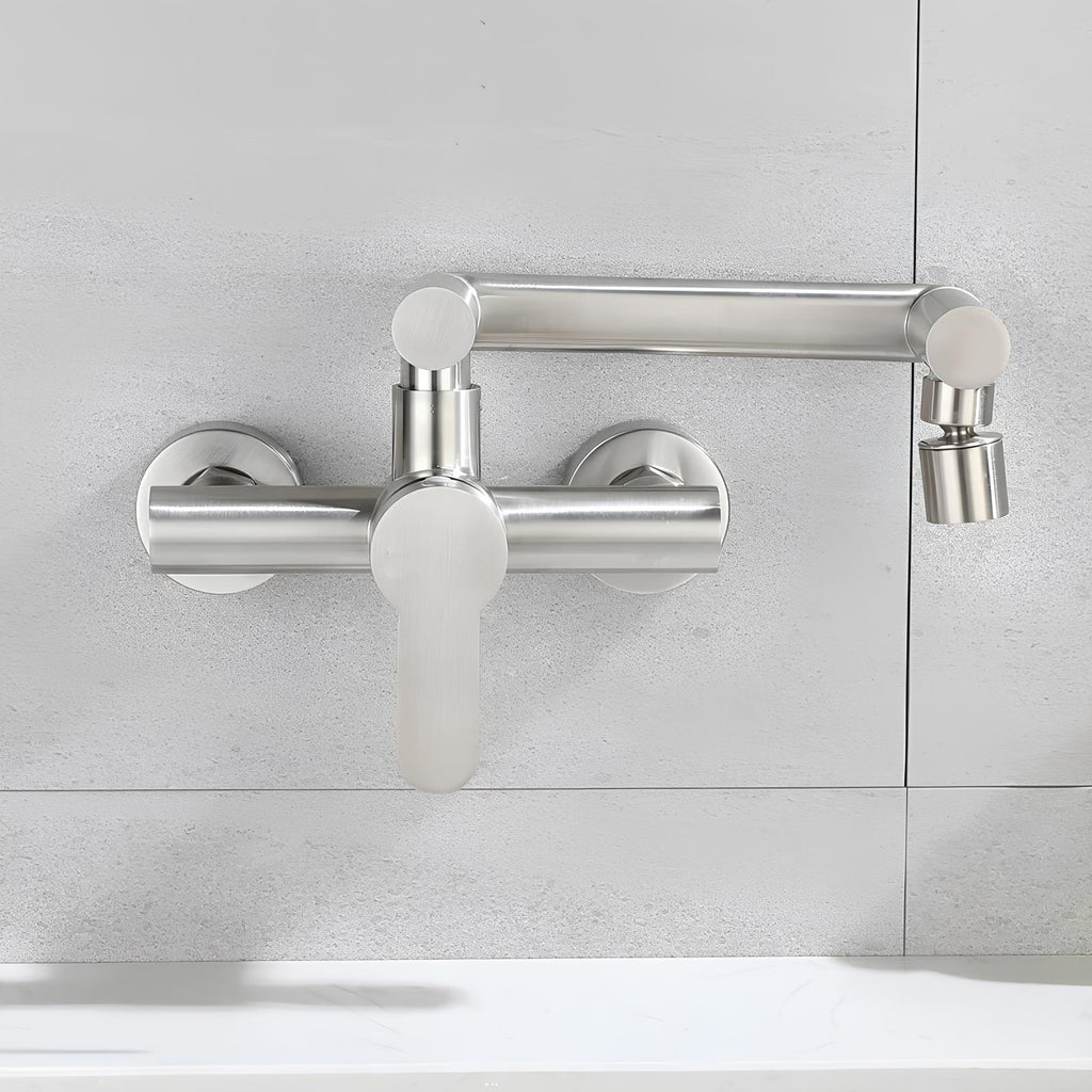 Robinet rabattable - Design compact - Gris Brossé
