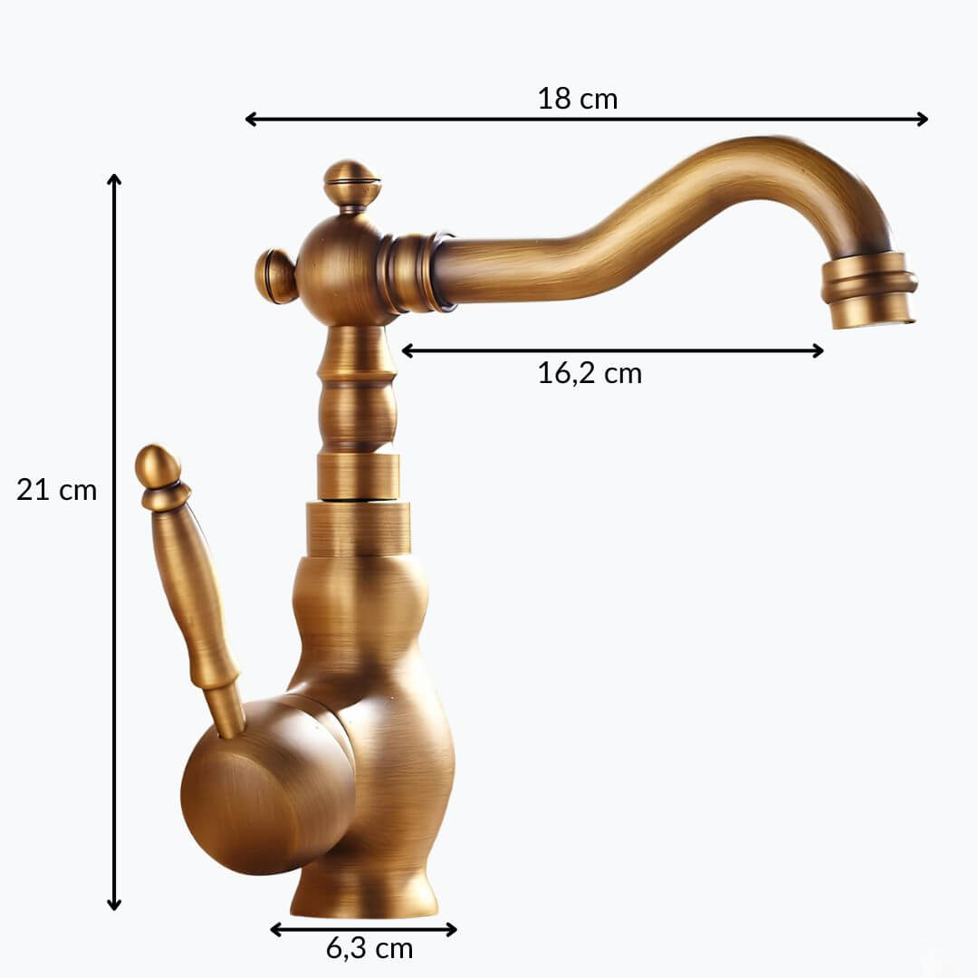 Robinet vasque rotatif en laiton style antique - Moyen