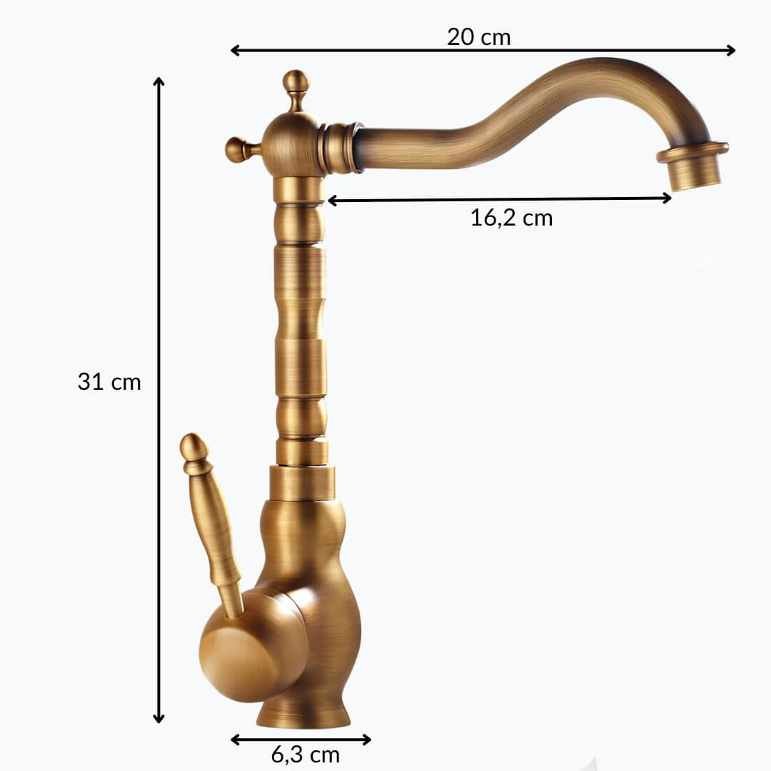 Robinet vasque rotatif en laiton style antique - Moyen