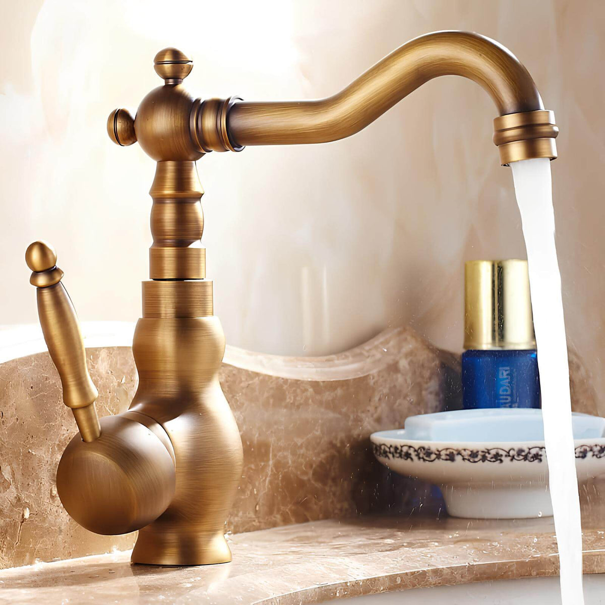 Robinet vasque rotatif en laiton style antique - Grand