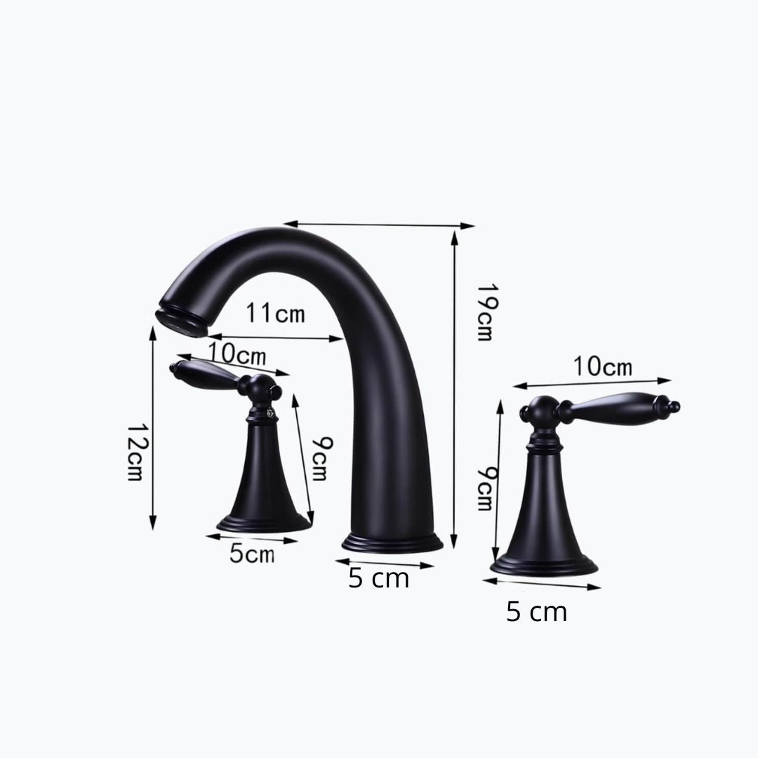 Robinet lavabo vintage double poignée - Chrome