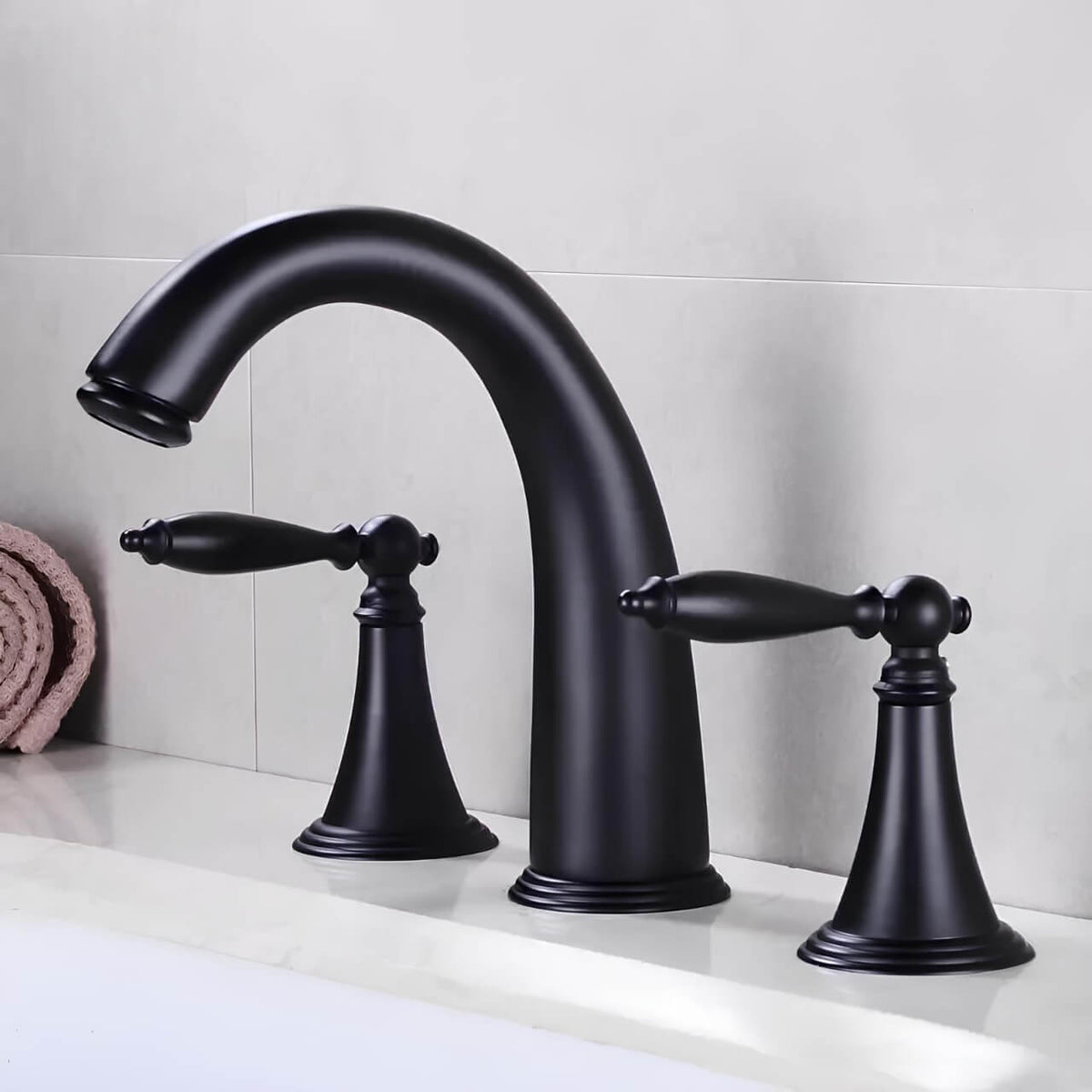 Robinet lavabo vintage double poignée - Chrome