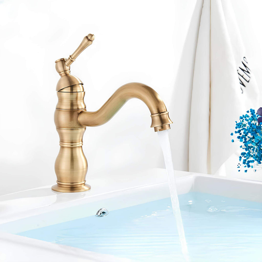 Robinet lavabo vintage en laiton - Noir