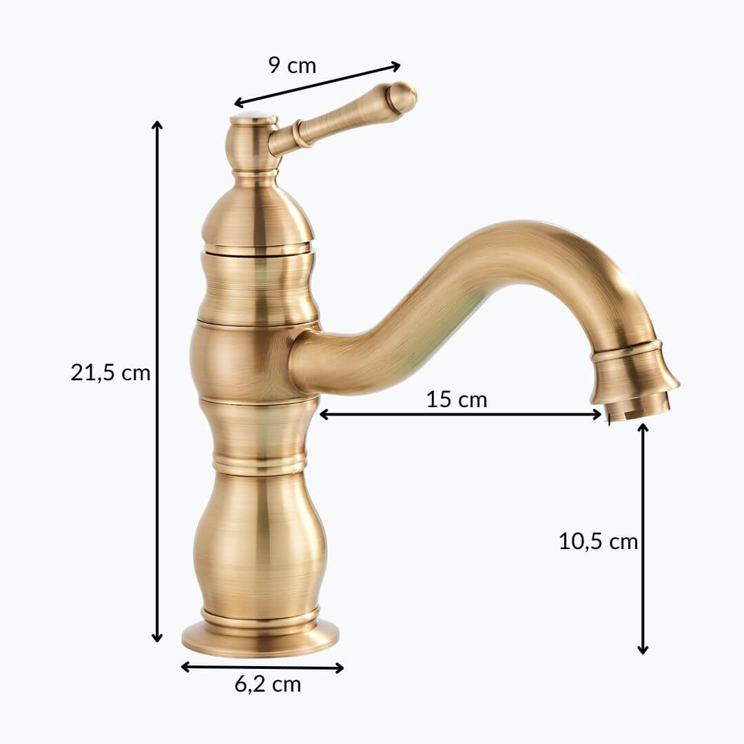 Robinet lavabo vintage en laiton - Chrome