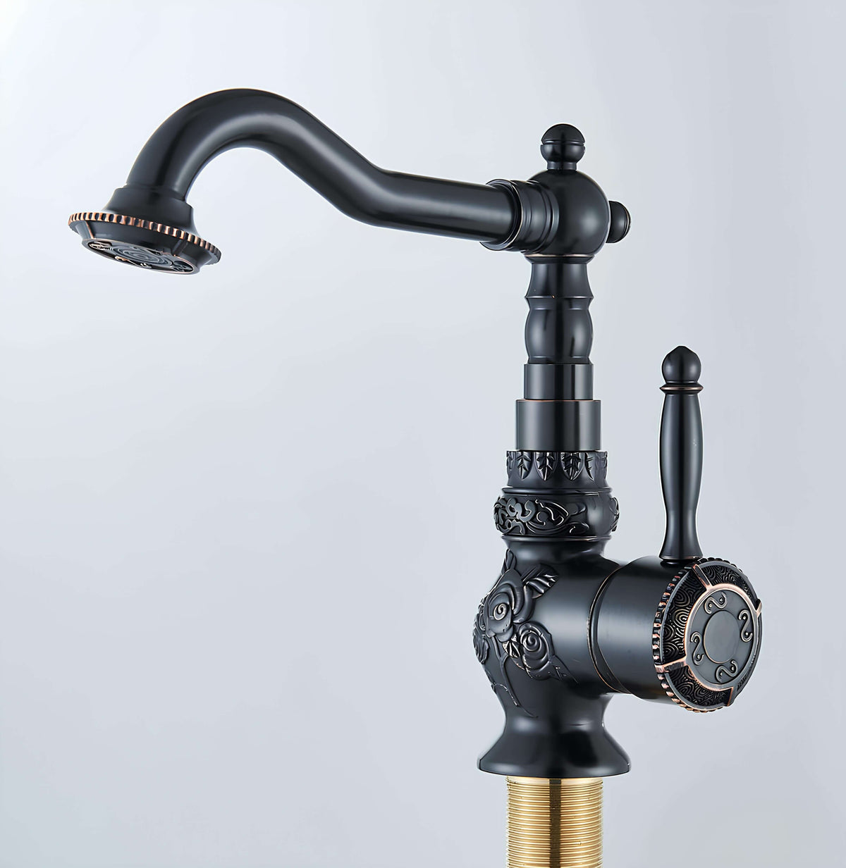 Robinet lavabo vintage sculpté - Or