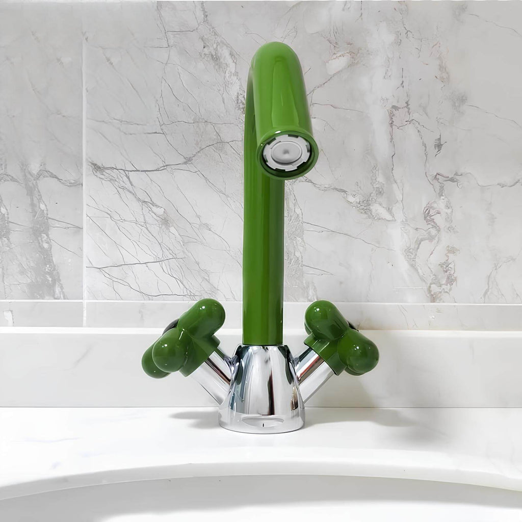 Robinet mélangeur lavabo - design contemporain élégant - Vert