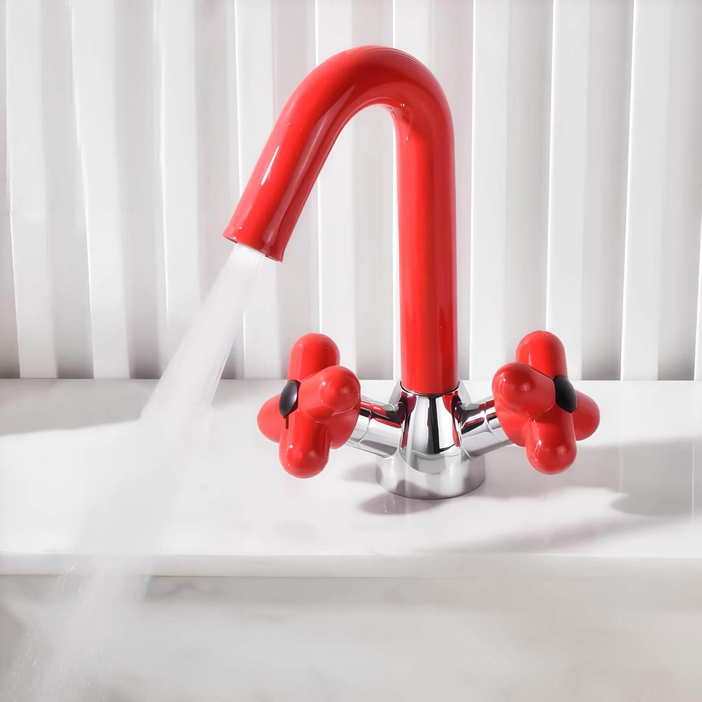 Robinet mélangeur lavabo - design contemporain élégant - Vert