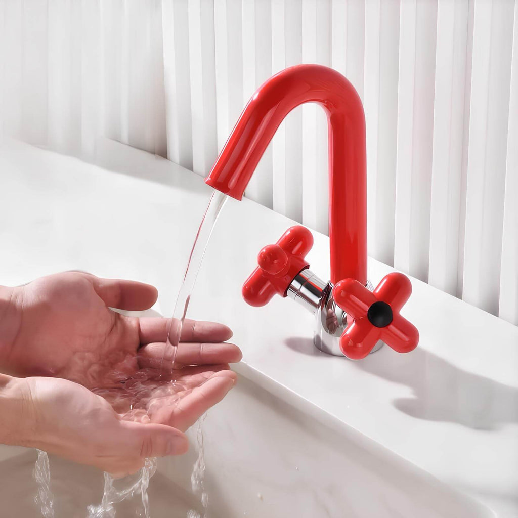 Robinet mélangeur lavabo - design contemporain élégant - Vert