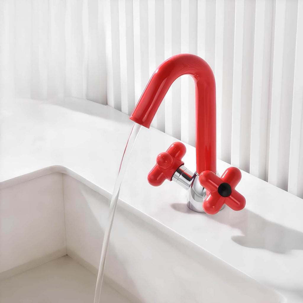 Robinet mélangeur lavabo - design contemporain élégant - Vert