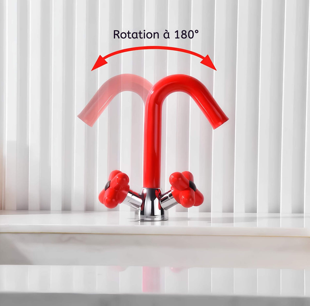 Robinet mélangeur lavabo - design contemporain élégant - Vert