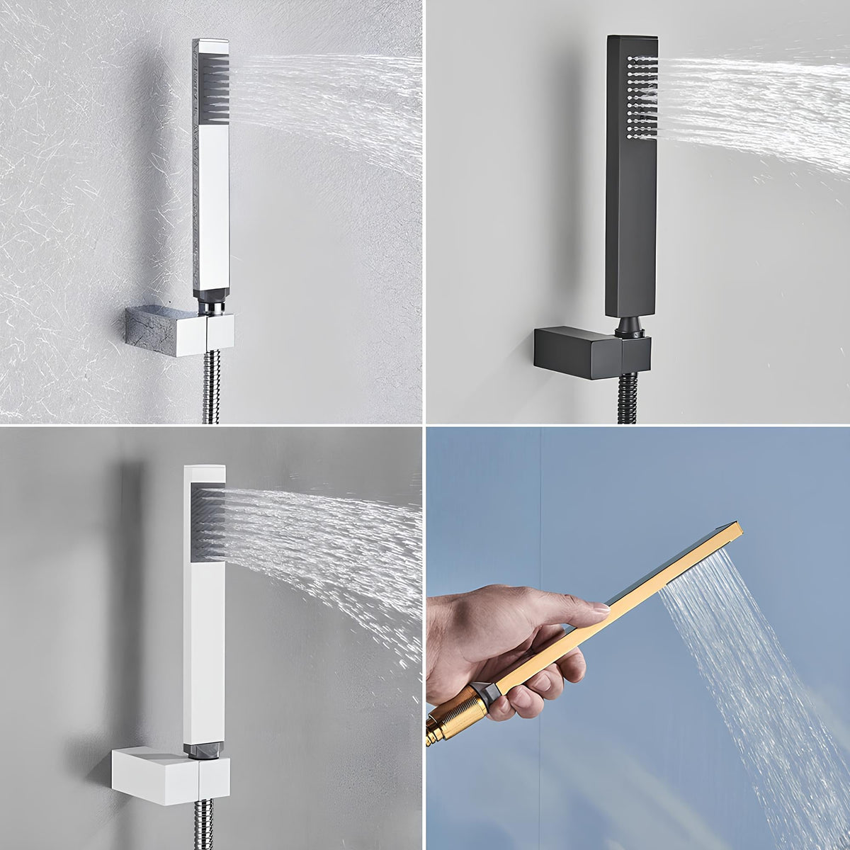 Robinet mitigeur baignoire mural - Cascade & douchette - Noir