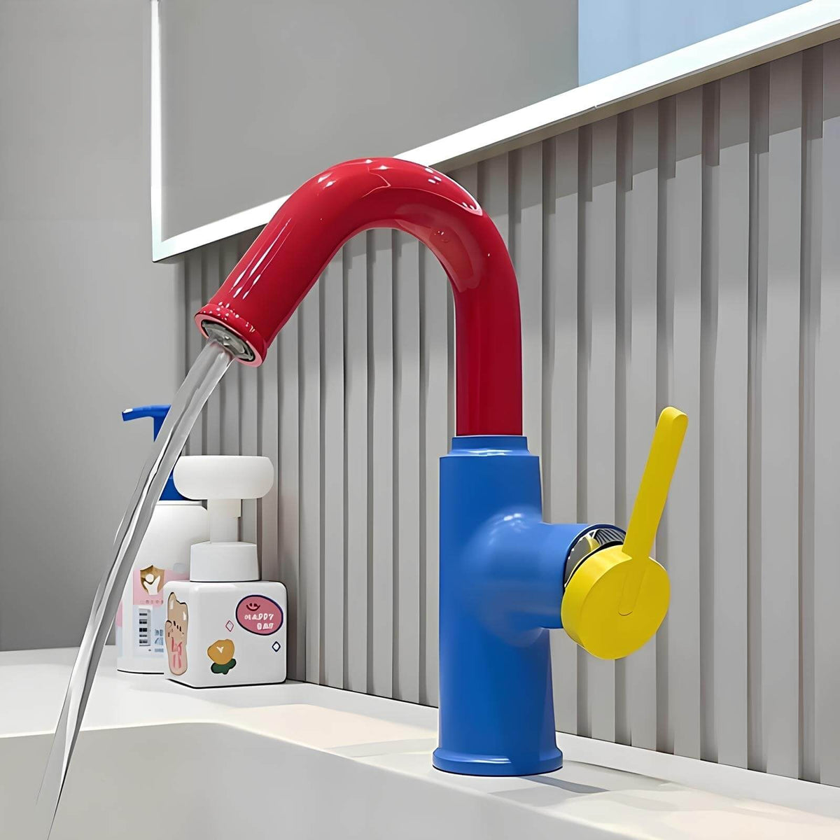 Robinet mitigeur en laiton - bec pivotant 360°, design contemporain - Vert