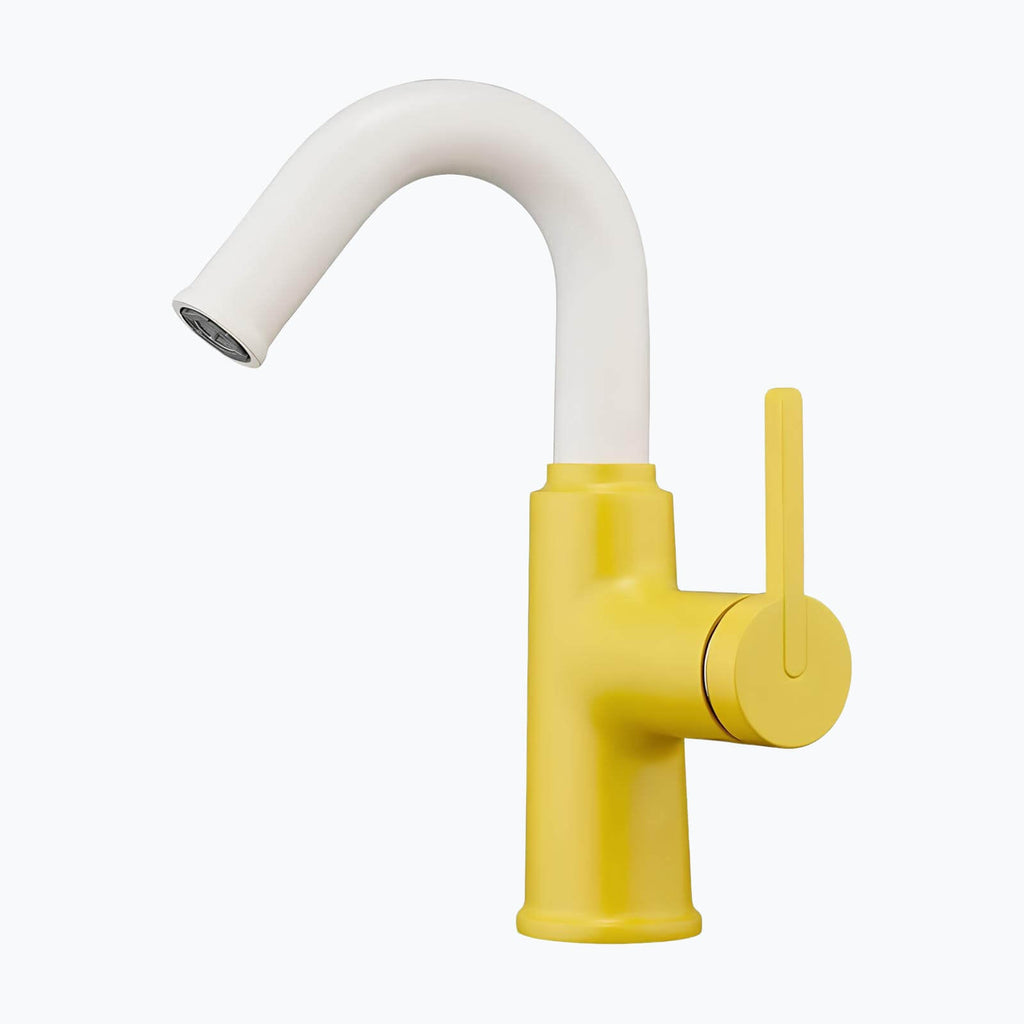 Robinet mitigeur en laiton - bec pivotant 360°, design contemporain - Vert
