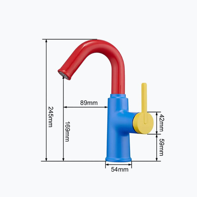 Robinet mitigeur en laiton - bec pivotant 360°, design contemporain - Vert