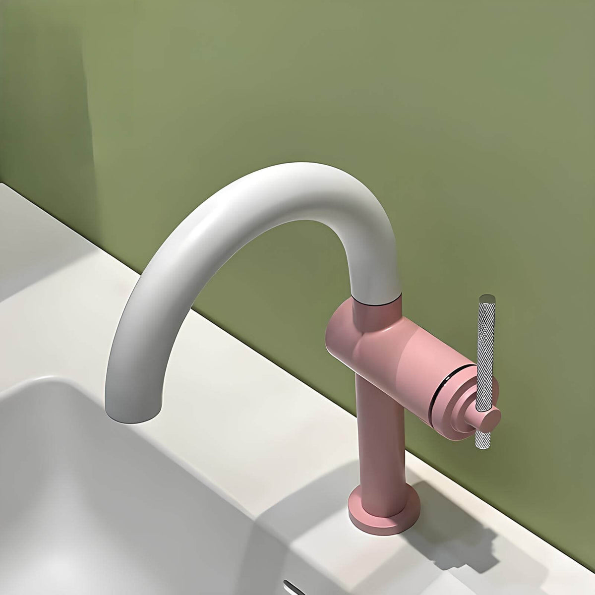 Robinet mitigeur en laiton - bec rotatif 360°, design moderne - Rouge