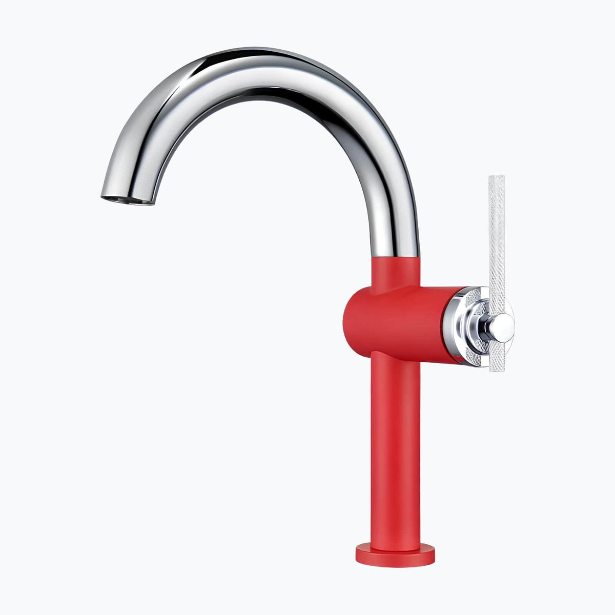 Robinet mitigeur en laiton - bec rotatif 360°, design moderne - Rouge