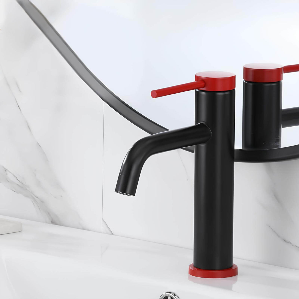 Robinet mitigeur inox - design brossé, bec arrondi - Compact