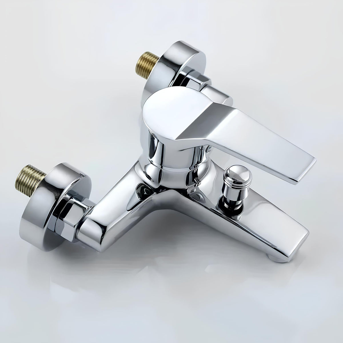 Robinet mitigeur mural avec bouton-poussoir - Chrome
