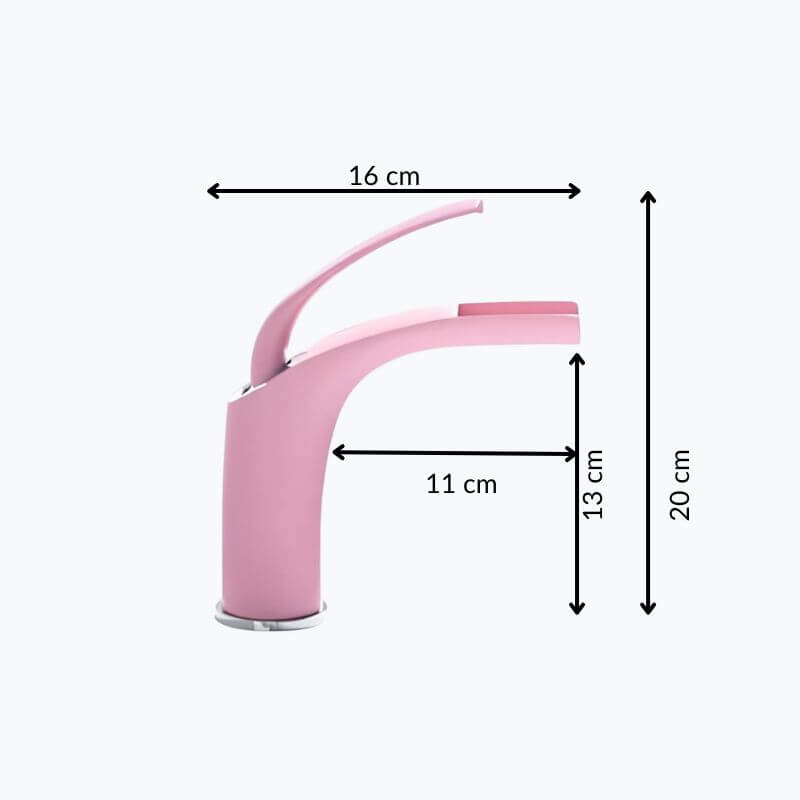 Robinet mitigeur rose en laiton - mitigeur cascade pour lavabo - Compact