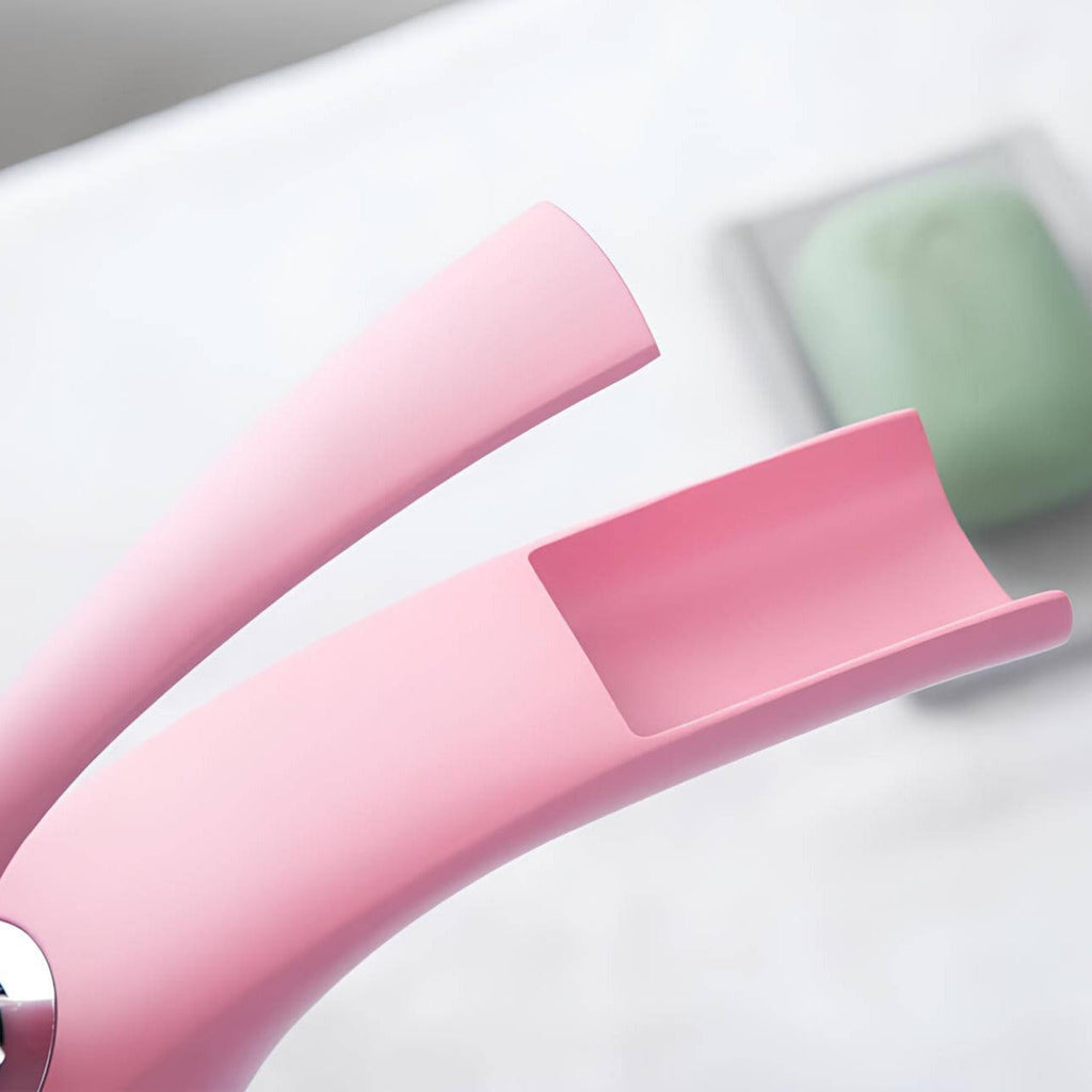 Robinet mitigeur rose en laiton - mitigeur cascade pour lavabo - Compact
