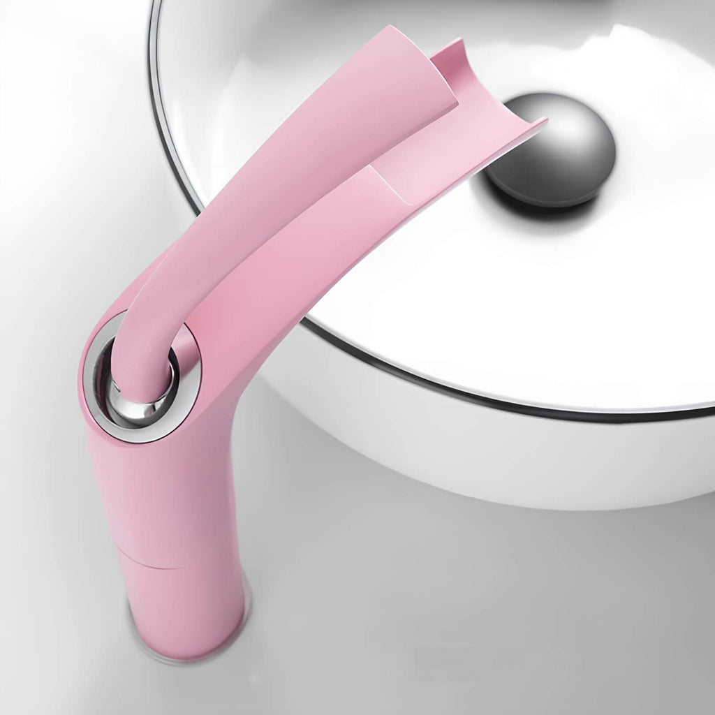 Robinet mitigeur rose en laiton - mitigeur cascade pour lavabo - Compact