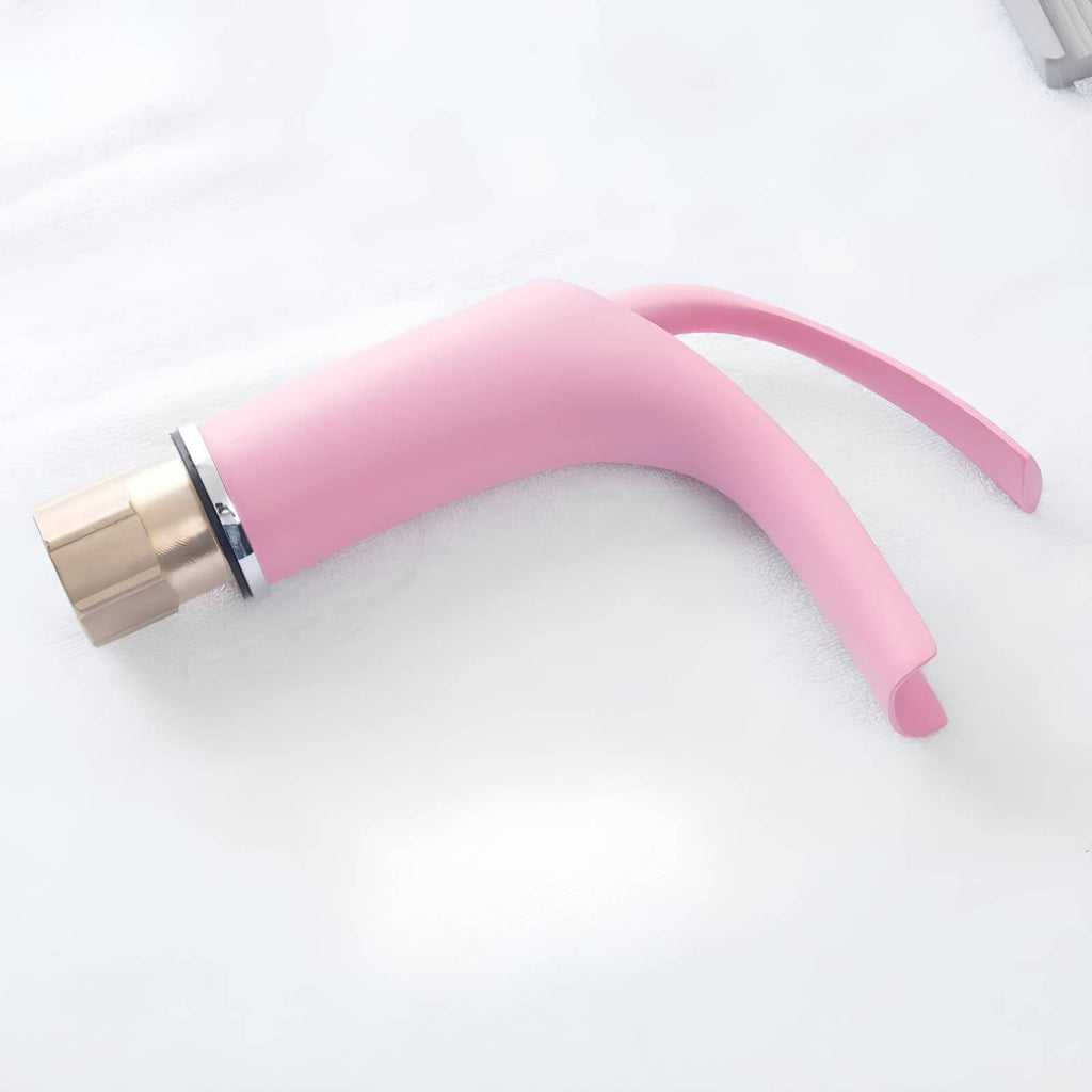 Robinet mitigeur rose en laiton - mitigeur cascade pour lavabo - Compact