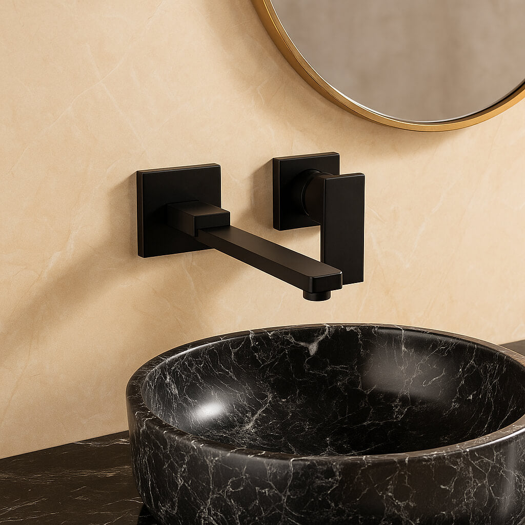 Robinet mural avec bec orientable - Noir