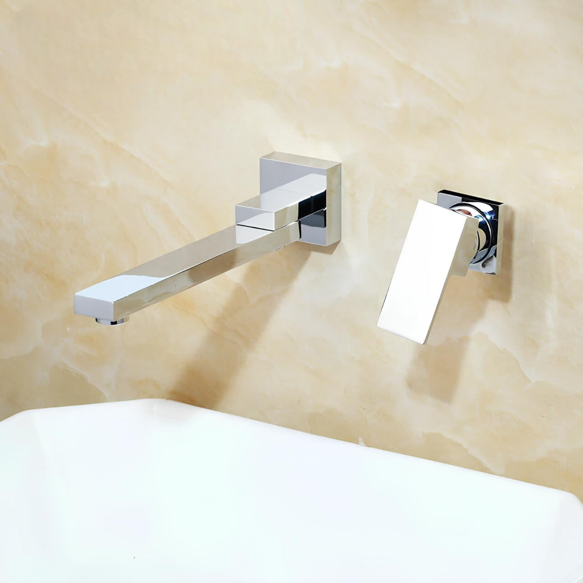 Robinet mural avec bec orientable - Chrome