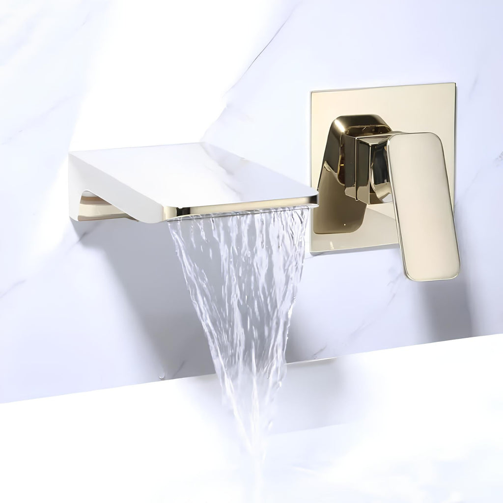Robinet mural cascade en laiton massif - Chrome