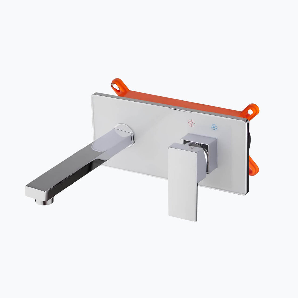 Robinet mural design rectangle - Noir