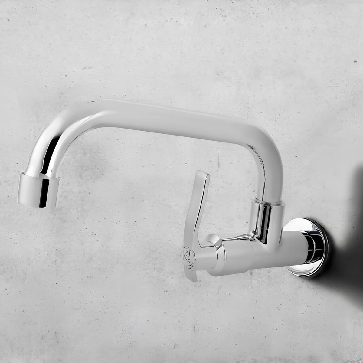 Robinet mural eau froide pour cuisine ou buanderie - Chrome